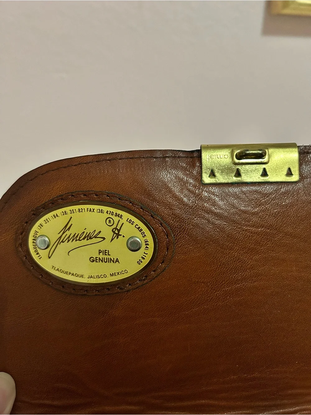 Vintage Jimenez H. Piel Locking Leather Messenger Bag Portfolio Briefcase w/Keys
